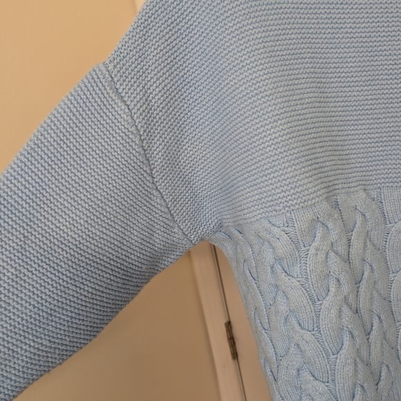 WOMANCE BABY BLUE CABLE KNIT SWEATER SIZE SMALL - Picture 6 of 7